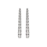 14K White Gold .18CTW Diamond Point Earrings